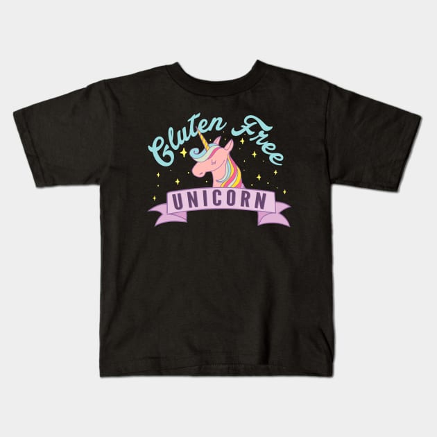 Gluten Free Unicorn Kids T-Shirt by thingsandthings